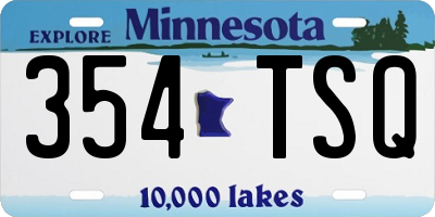 MN license plate 354TSQ