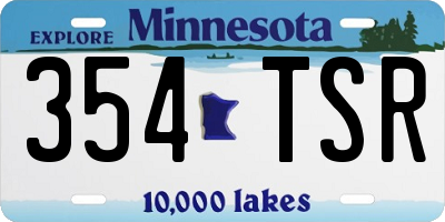MN license plate 354TSR