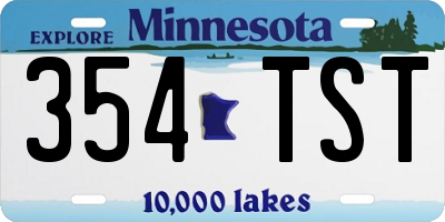 MN license plate 354TST