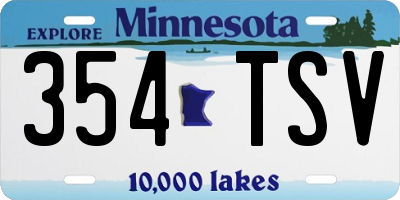 MN license plate 354TSV