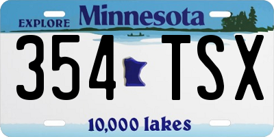 MN license plate 354TSX
