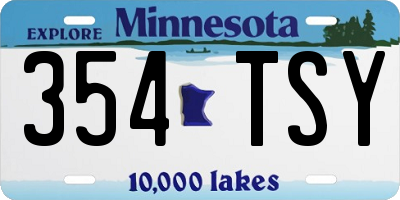 MN license plate 354TSY