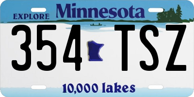 MN license plate 354TSZ