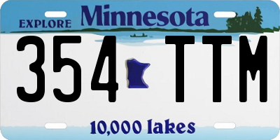MN license plate 354TTM