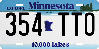 MN license plate 354TTO