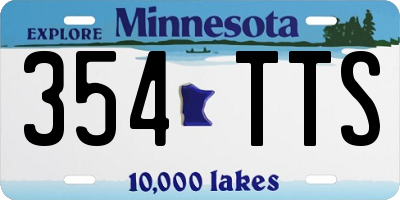 MN license plate 354TTS