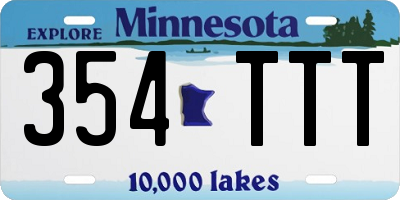 MN license plate 354TTT
