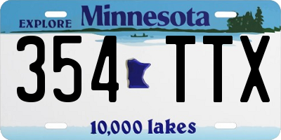MN license plate 354TTX