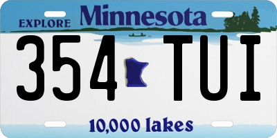MN license plate 354TUI