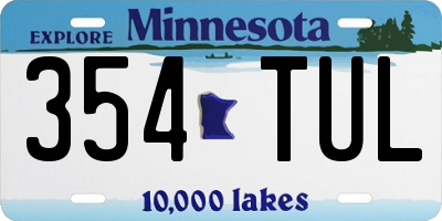 MN license plate 354TUL