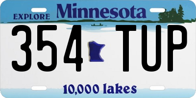 MN license plate 354TUP
