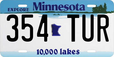 MN license plate 354TUR
