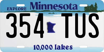 MN license plate 354TUS