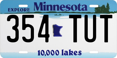 MN license plate 354TUT