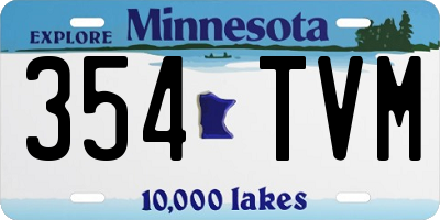 MN license plate 354TVM
