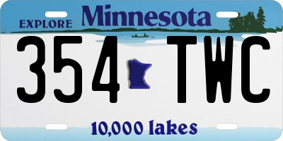 MN license plate 354TWC