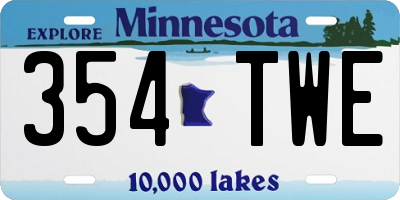 MN license plate 354TWE