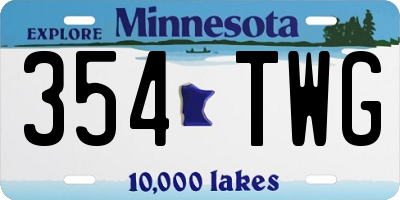 MN license plate 354TWG