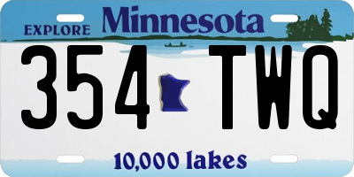 MN license plate 354TWQ