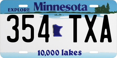 MN license plate 354TXA