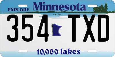 MN license plate 354TXD