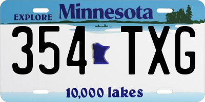 MN license plate 354TXG