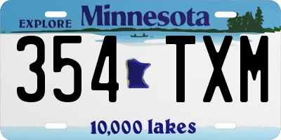 MN license plate 354TXM