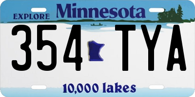 MN license plate 354TYA