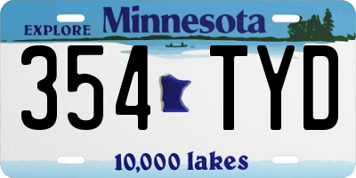 MN license plate 354TYD