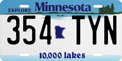 MN license plate 354TYN