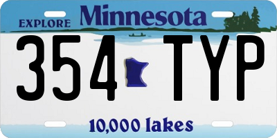MN license plate 354TYP
