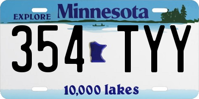 MN license plate 354TYY