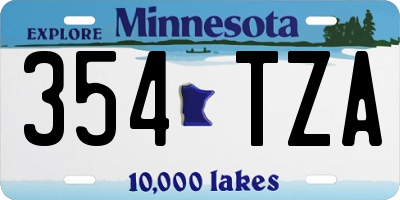 MN license plate 354TZA