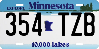 MN license plate 354TZB