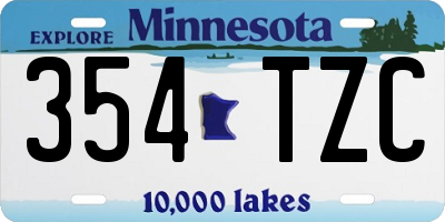 MN license plate 354TZC