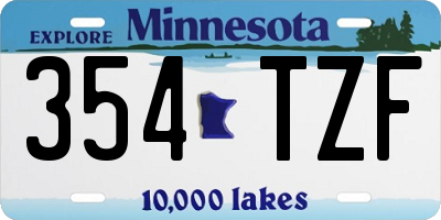 MN license plate 354TZF