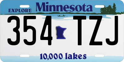 MN license plate 354TZJ