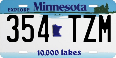 MN license plate 354TZM