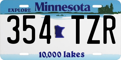 MN license plate 354TZR
