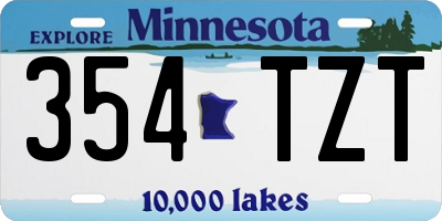MN license plate 354TZT