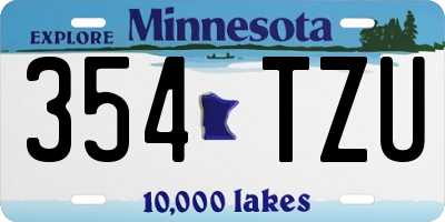 MN license plate 354TZU