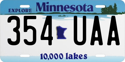MN license plate 354UAA