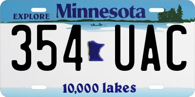 MN license plate 354UAC