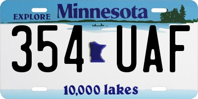 MN license plate 354UAF