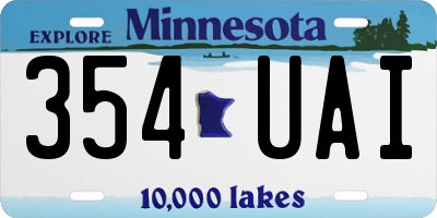 MN license plate 354UAI