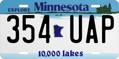 MN license plate 354UAP