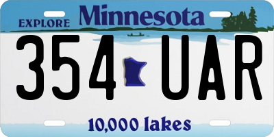 MN license plate 354UAR
