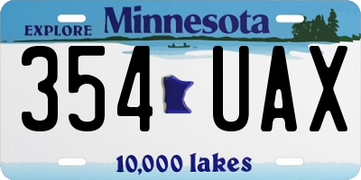 MN license plate 354UAX