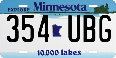 MN license plate 354UBG