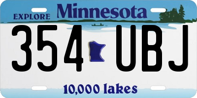MN license plate 354UBJ
